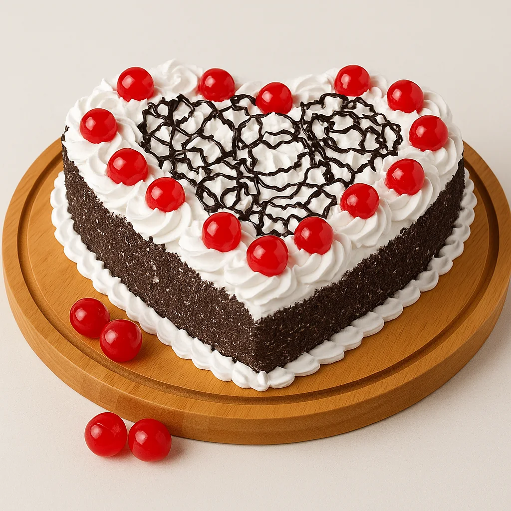 Cherries Circle Heart Cake - TF Cakes Online Delivery Freshly baked handcrafted Cherries Circle Heart Cake – Cake design by TF Cakes