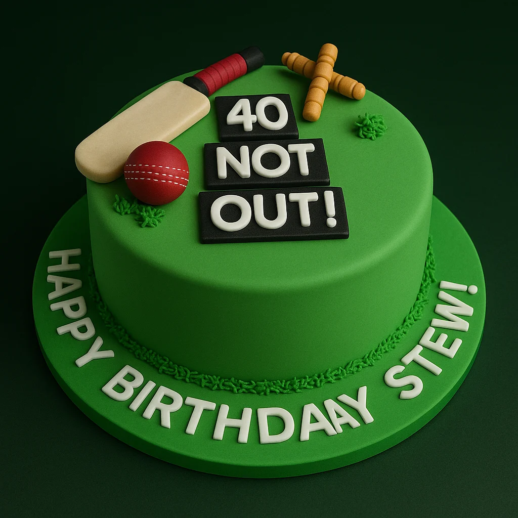 40 Not Out Milestone Cake - TF Cakes Online Delivery Freshly baked handcrafted 40 Not Out Milestone Cake – Cake design by TF Cakes