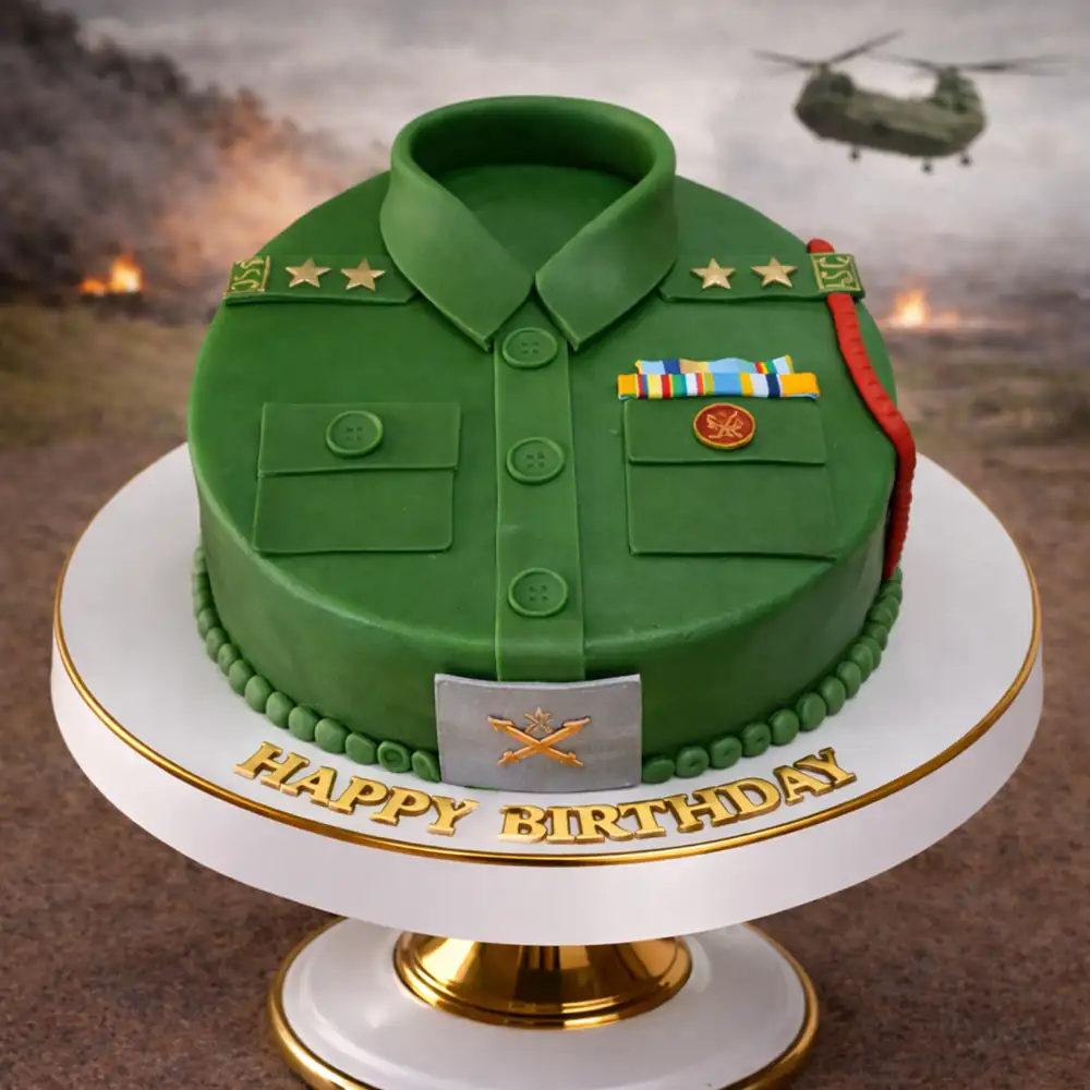Army Officer Uniform Cake - TF Cakes Online Delivery Freshly baked handcrafted Army Officer Uniform Cake – Cake design by TF Cakes
