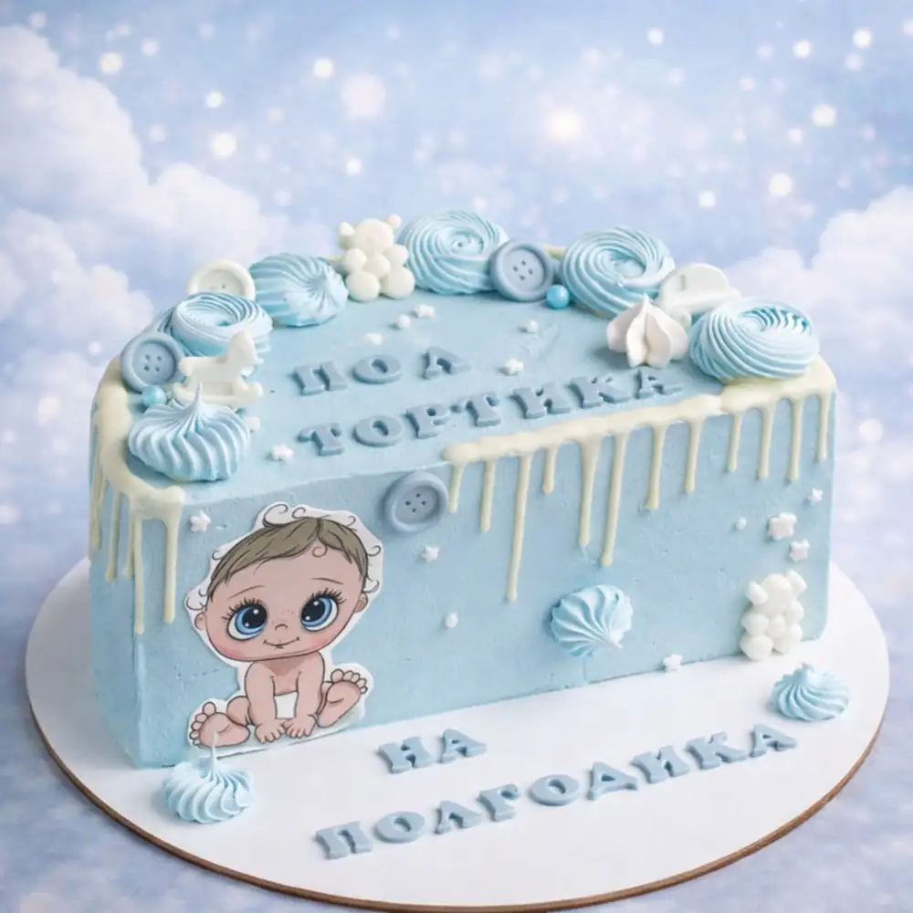 Baby Boy Half Birthday Cake - TF Cakes Online Delivery Freshly baked handcrafted Baby Boy Half Birthday Cake – Cake design by TF Cakes