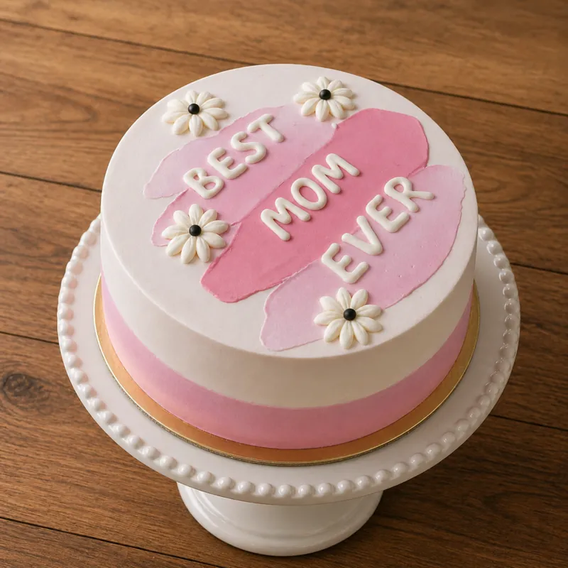Best Mom Ever Pink Cake - TF Cakes Online Delivery Freshly baked handcrafted Best Mom Ever Pink Cake – Cake design by TF Cakes