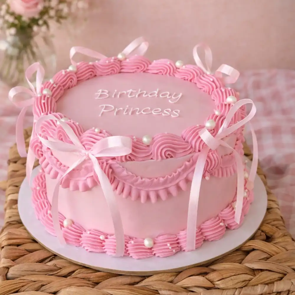 Birthday Princess Vintage Cake - TF Cakes Online Delivery Freshly baked handcrafted Birthday Princess Vintage Cake – Cake design by TF Cakes