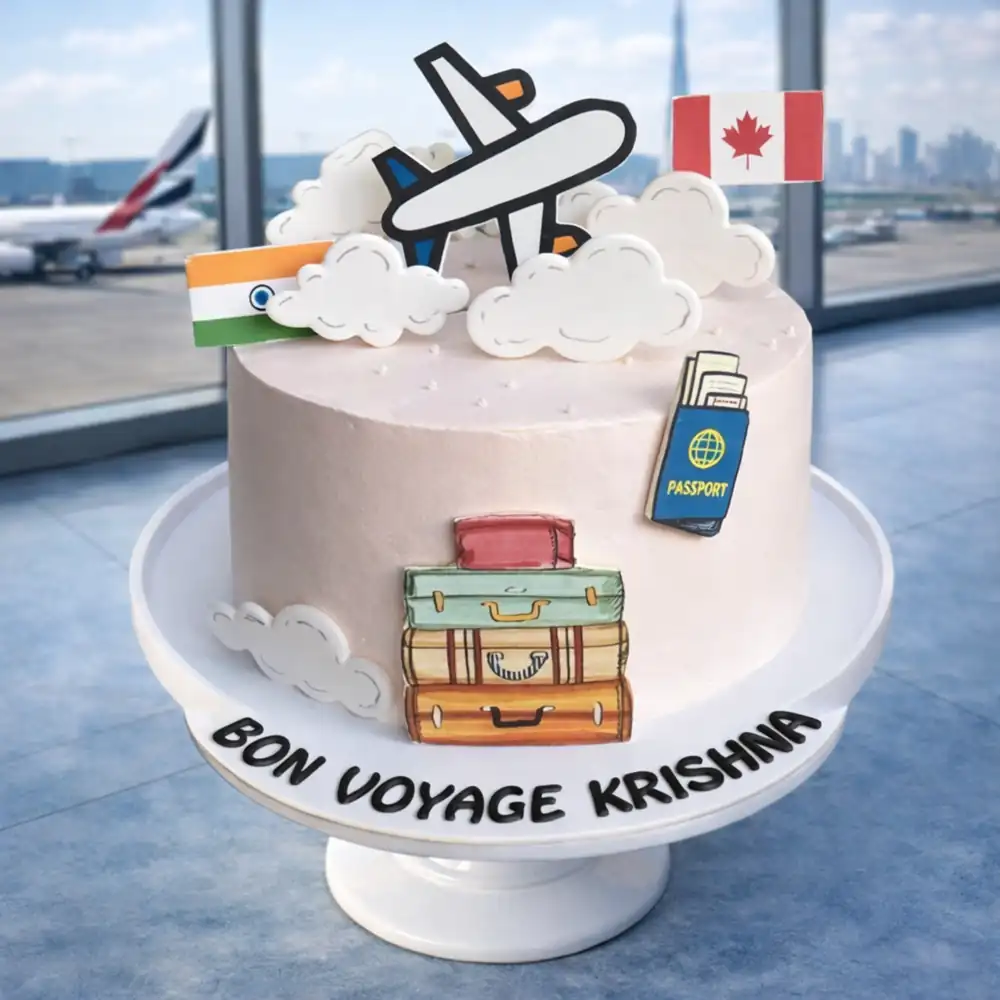 Bon Voyage Cake - TF Cakes Online Delivery Freshly baked handcrafted Bon Voyage Cake – Cake design by TF Cakes