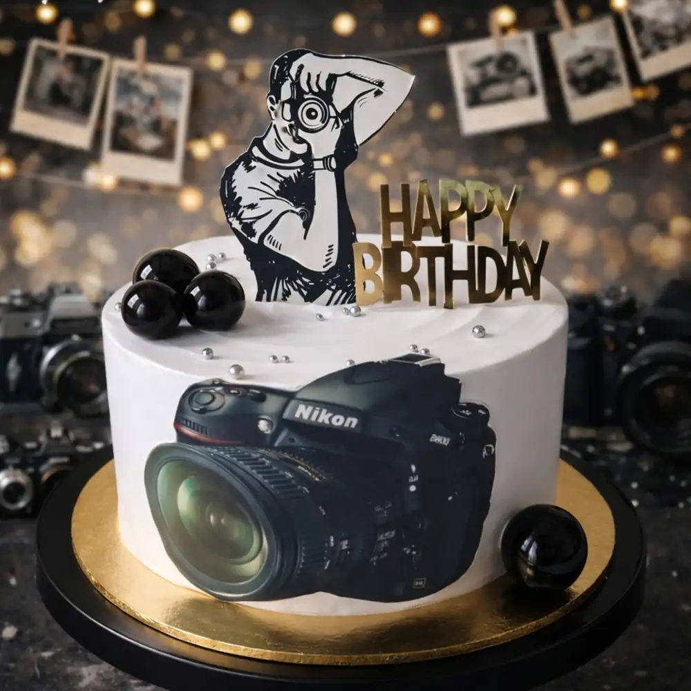 Camera Lover Birthday Cake - TF Cakes Online Delivery Freshly baked handcrafted Camera Lover Birthday Cake – Cake design by TF Cakes