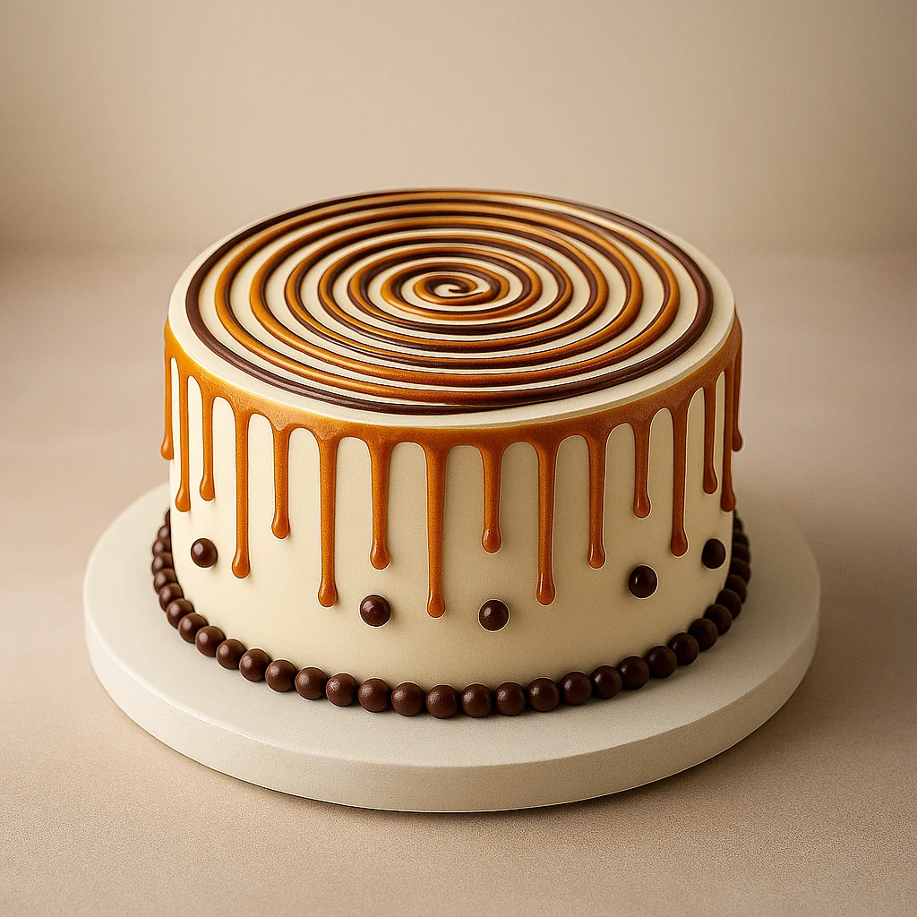 Caramel Spiral Cake - TF Cakes Online Delivery Freshly baked handcrafted Caramel Spiral Cake – Cake design by TF Cakes