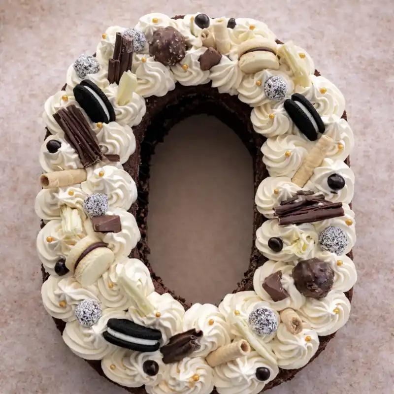 Choco Ring Letter O Cake - TF Cakes Online Delivery Freshly baked handcrafted Choco Ring Letter O Cake – Cake design by TF Cakes