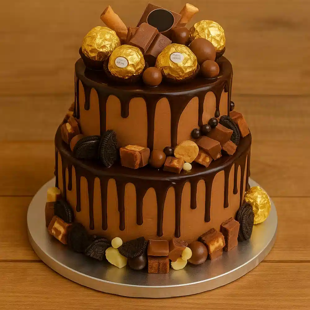 Chocolate Overload Celebration Cake - TF Cakes Online Delivery Freshly baked handcrafted Chocolate Overload Celebration Cake – Cake design by TF Cakes