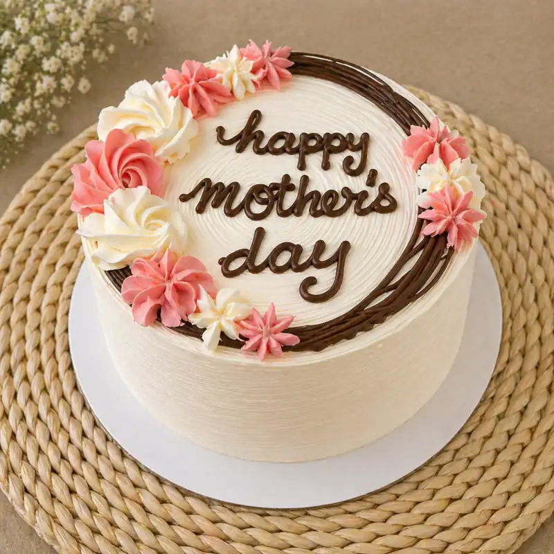 Classic Mother’s Day Cream Cake - TF Cakes Online Delivery Freshly baked handcrafted Classic Mother’s Day Cream Cake – Cake design by TF Cakes