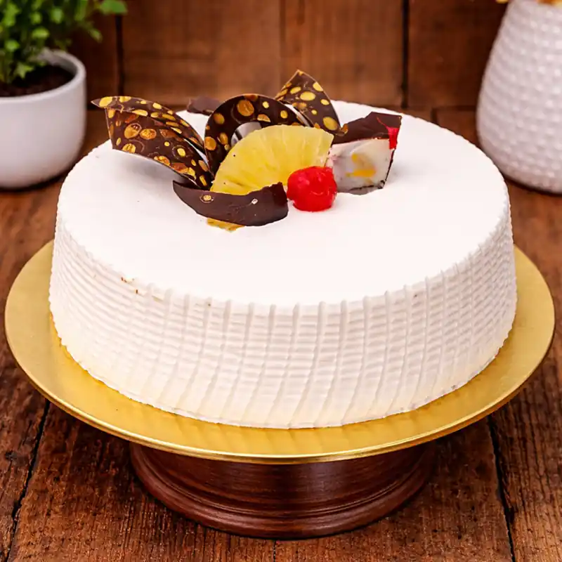 Classic White Pineapple Delight Cake - TF Cakes Online Delivery Freshly baked handcrafted Classic White Pineapple Delight Cake – Cake design by TF Cakes