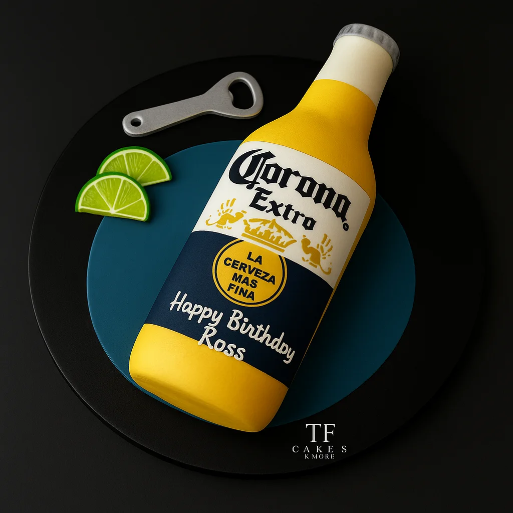 Corona Beer Bottle Cake - TF Cakes Online Delivery Freshly baked handcrafted Corona Beer Bottle Cake – Cake design by TF Cakes