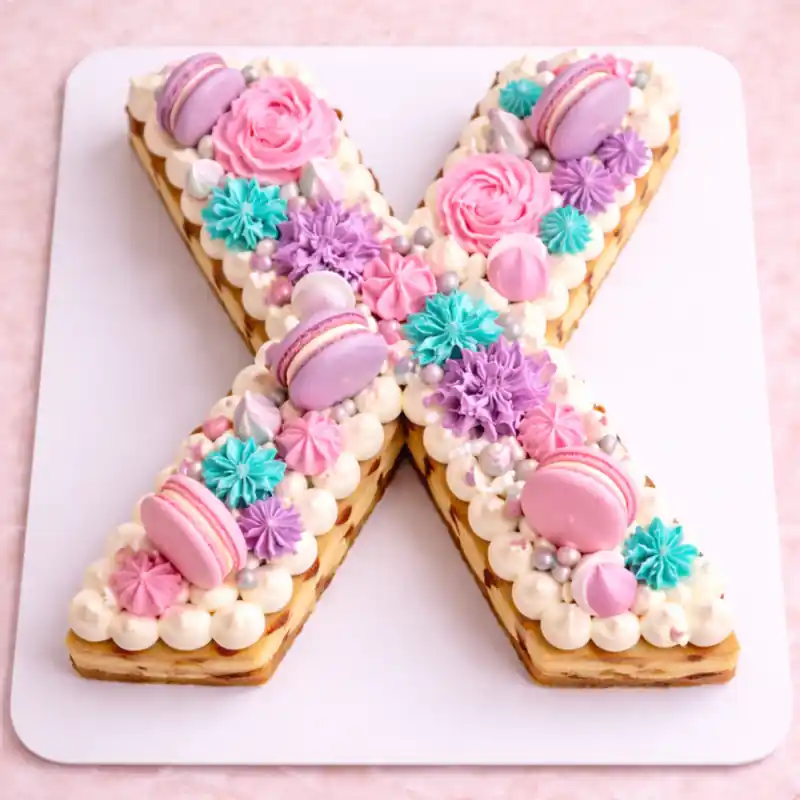 Crystal Bloom Letter X Cake - TF Cakes Online Delivery Freshly baked handcrafted Crystal Bloom Letter X Cake – Cake design by TF Cakes