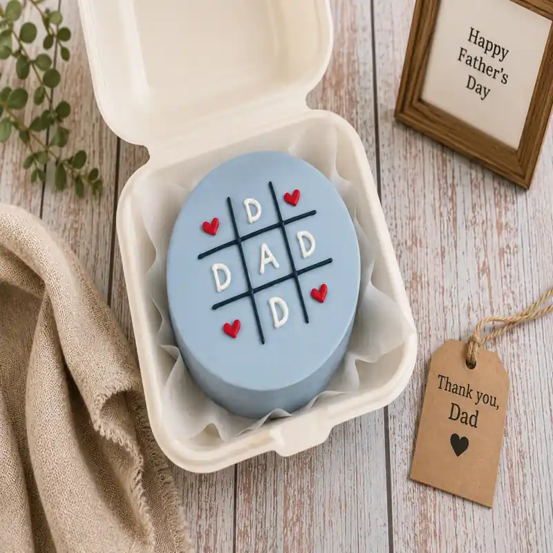 Dad Tic Tac Toe Bento Cake - TF Cakes Online Delivery Freshly baked handcrafted Dad Tic Tac Toe Bento Cake – Cake design by TF Cakes