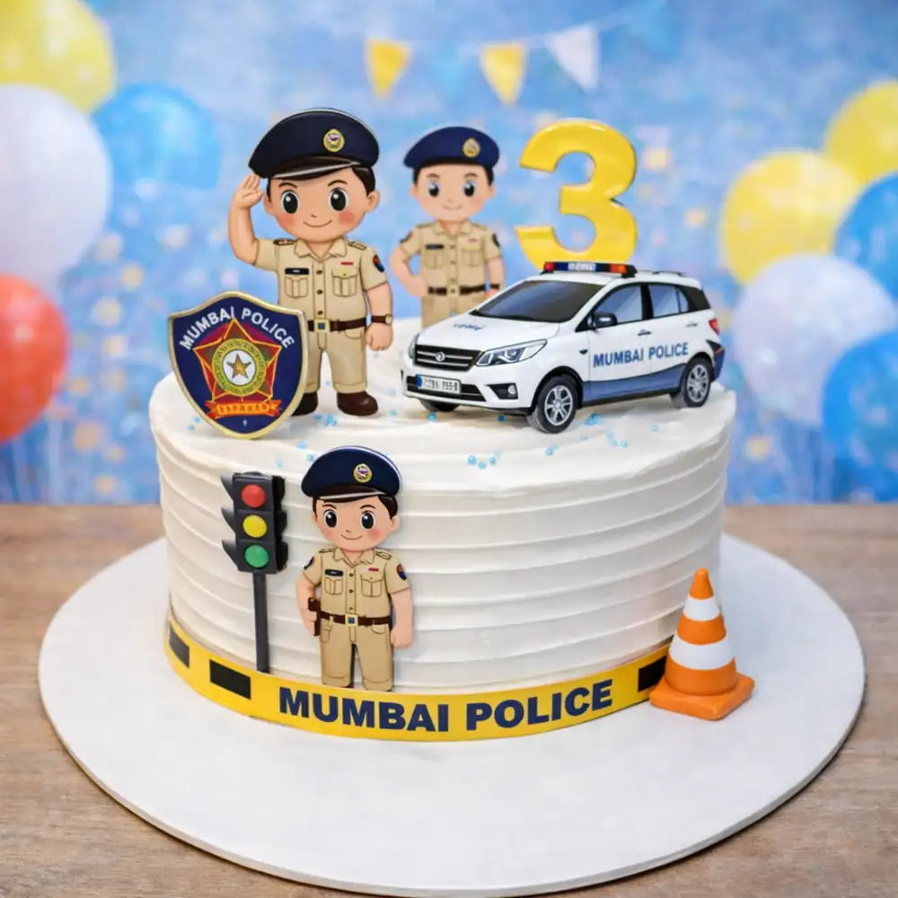 Delhi Police Theme Cake - TF Cakes Online Delivery Freshly baked handcrafted Delhi Police Theme Cake – Cake design by TF Cakes