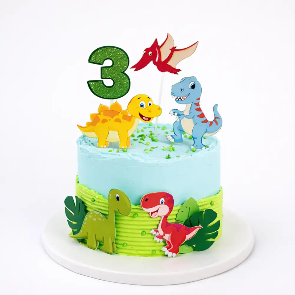 Dinosaur 3rd Birthday Cake - TF Cakes Online Delivery Freshly baked handcrafted Dinosaur 3rd Birthday Cake – Cake design by TF Cakes