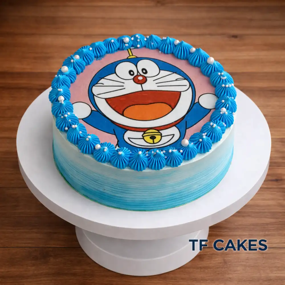 Doraemon Printed Photo Birthday Cake - TF Cakes Online Delivery Freshly baked handcrafted Doraemon Printed Photo Birthday Cake – Cake design by TF Cakes