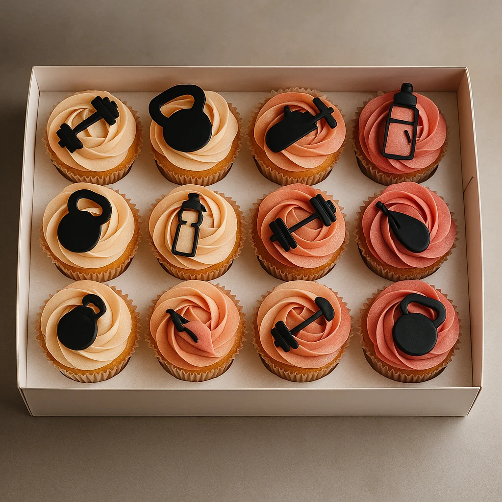 Fitness Cupcakes Box - TF Cakes Online Delivery Freshly baked handcrafted Fitness Cupcakes Box – Cake design by TF Cakes