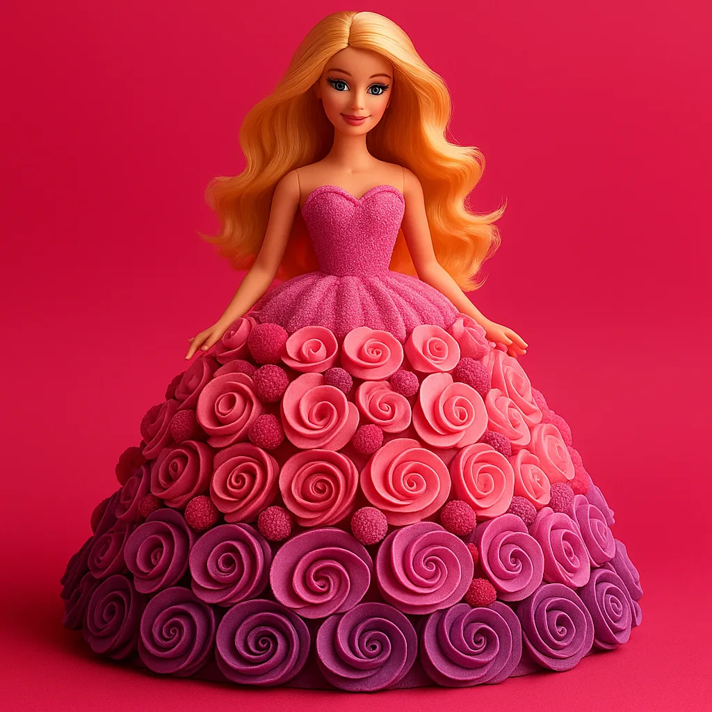 Floral Ombre Barbie Cake - TF Cakes Online Delivery Freshly baked handcrafted Floral Ombre Barbie Cake – Cake design by TF Cakes