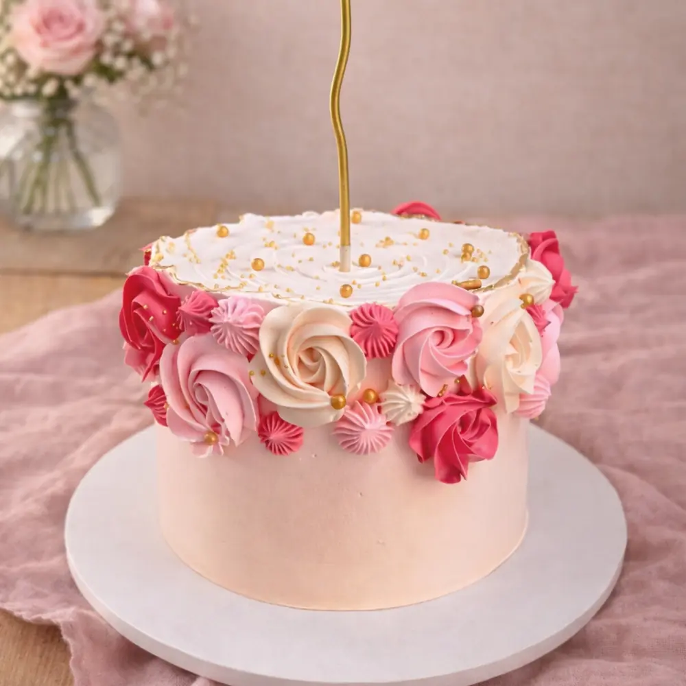 Floral Crown Vintage Cake - TF Cakes Online Delivery Freshly baked handcrafted Floral Crown Vintage Cake – Cake design by TF Cakes