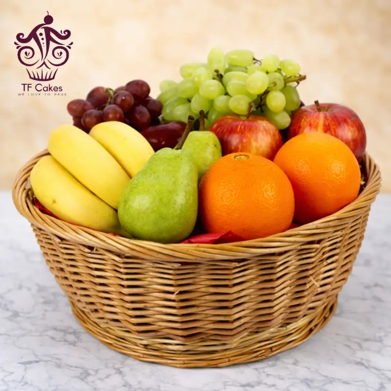 Fresh Seasonal Fruit Basket - TF Cakes Online Delivery Freshly baked handcrafted Fresh Seasonal Fruit Basket – Cake design by TF Cakes