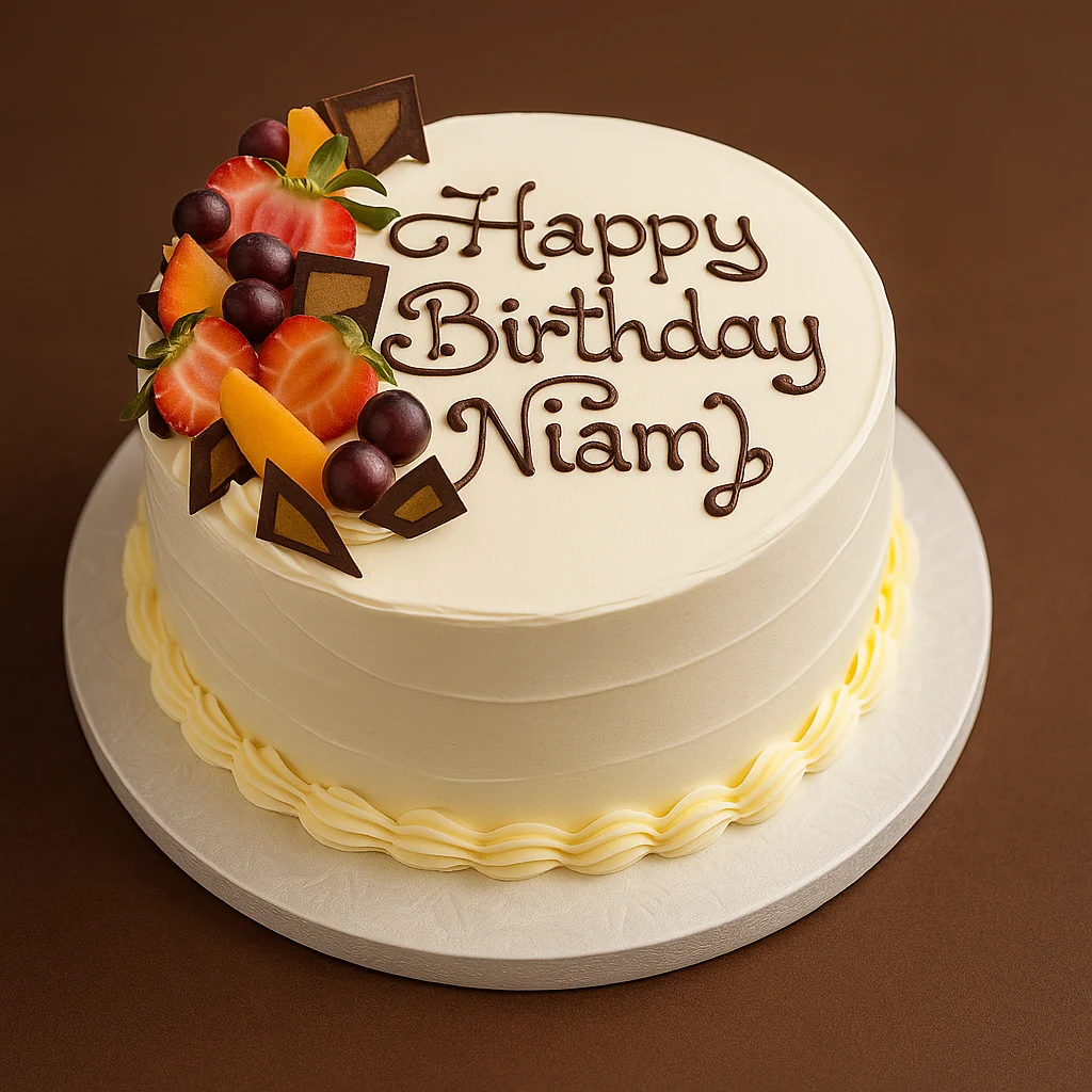 Fruit Topped Birthday Cake - TF Cakes Online Delivery Freshly baked handcrafted Fruit Topped Birthday Cake – Cake design by TF Cakes