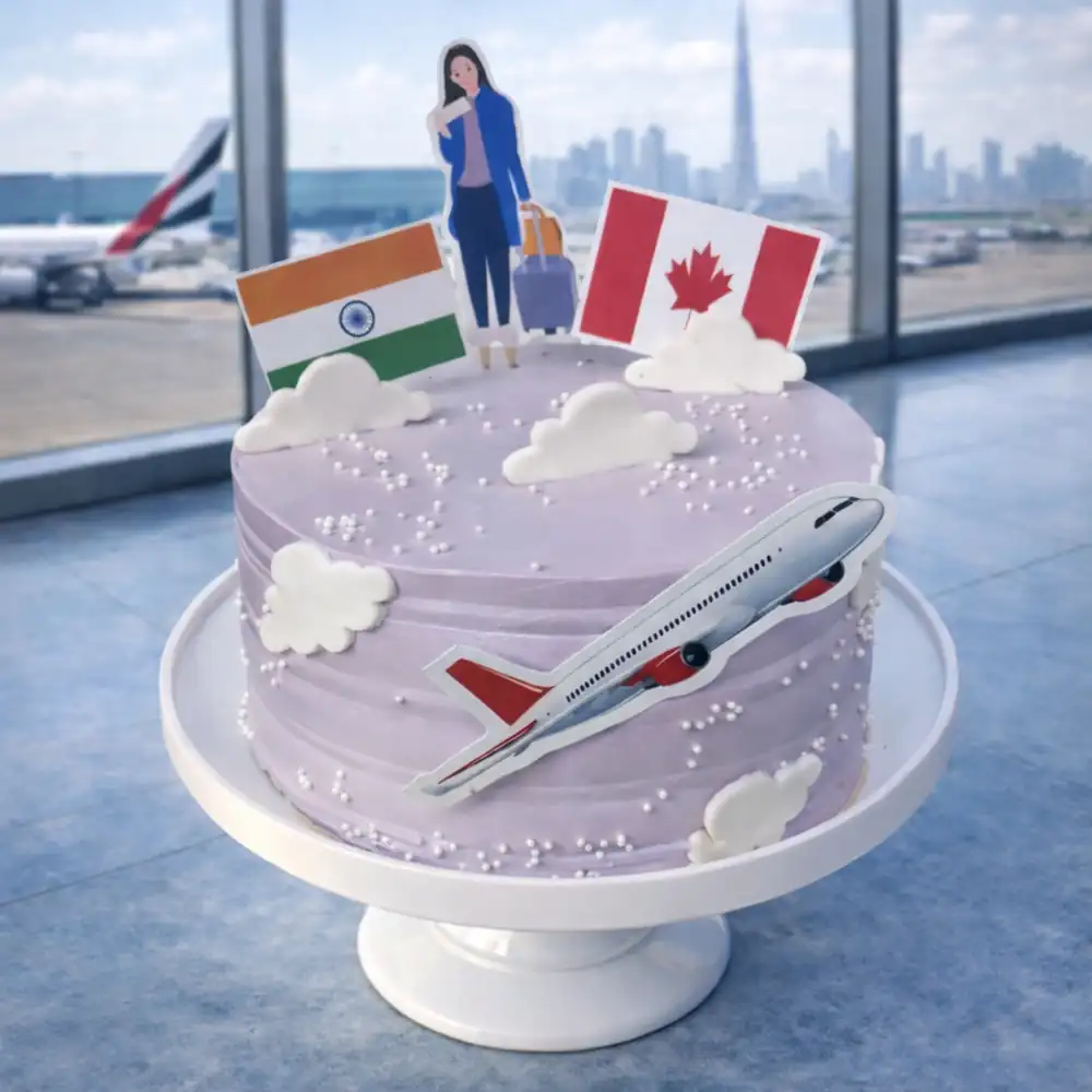 Girl Travel Theme Cake - TF Cakes Online Delivery Freshly baked handcrafted Girl Travel Theme Cake – Cake design by TF Cakes