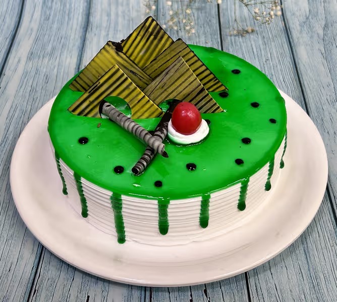 Green Oasis Kiwi Cake - TF Cakes Online Delivery Freshly baked handcrafted Green Oasis Kiwi Cake – Cake design by TF Cakes