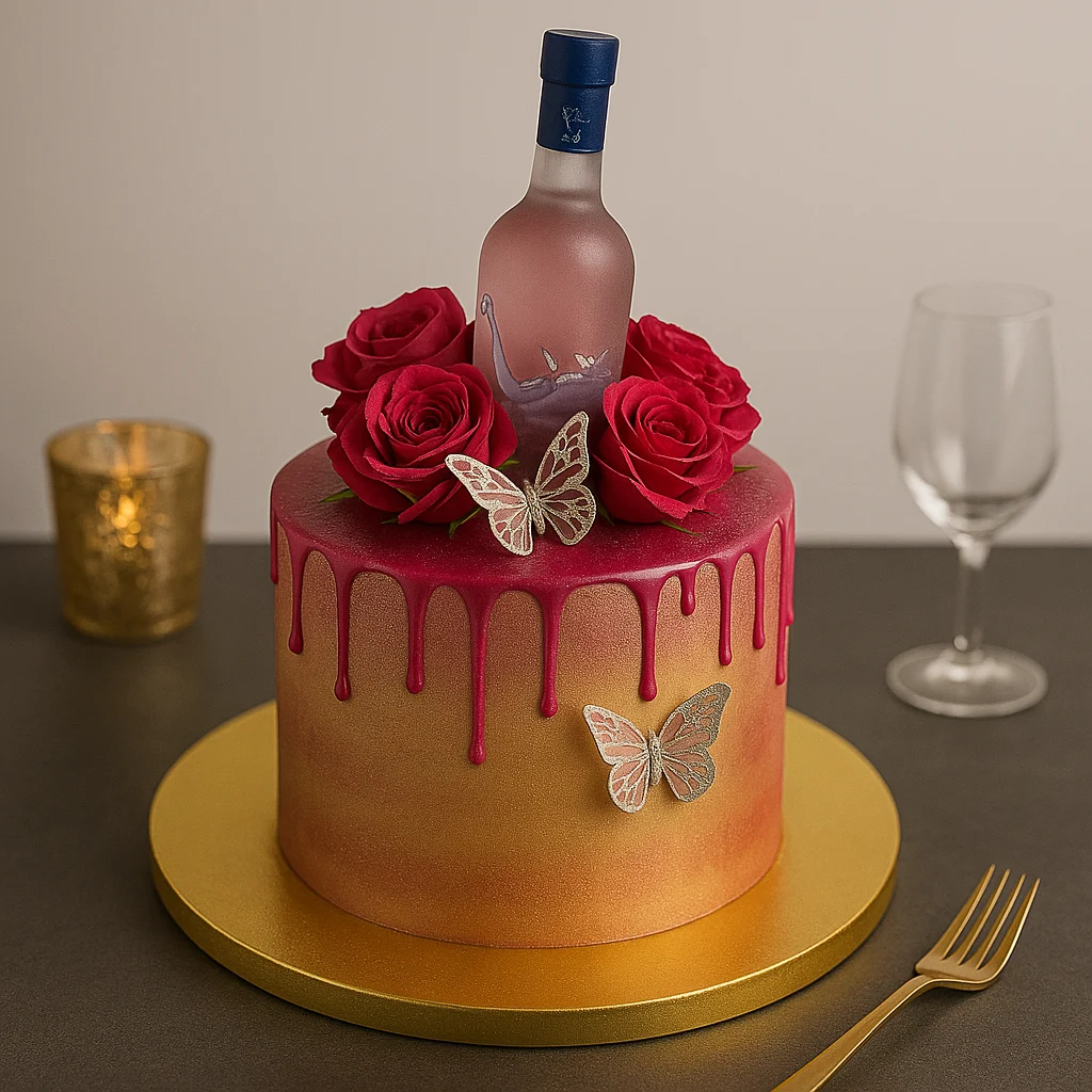 Grey Goose Birthday Party Cake - TF Cakes Online Delivery Freshly baked handcrafted Grey Goose Birthday Party Cake – Cake design by TF Cakes