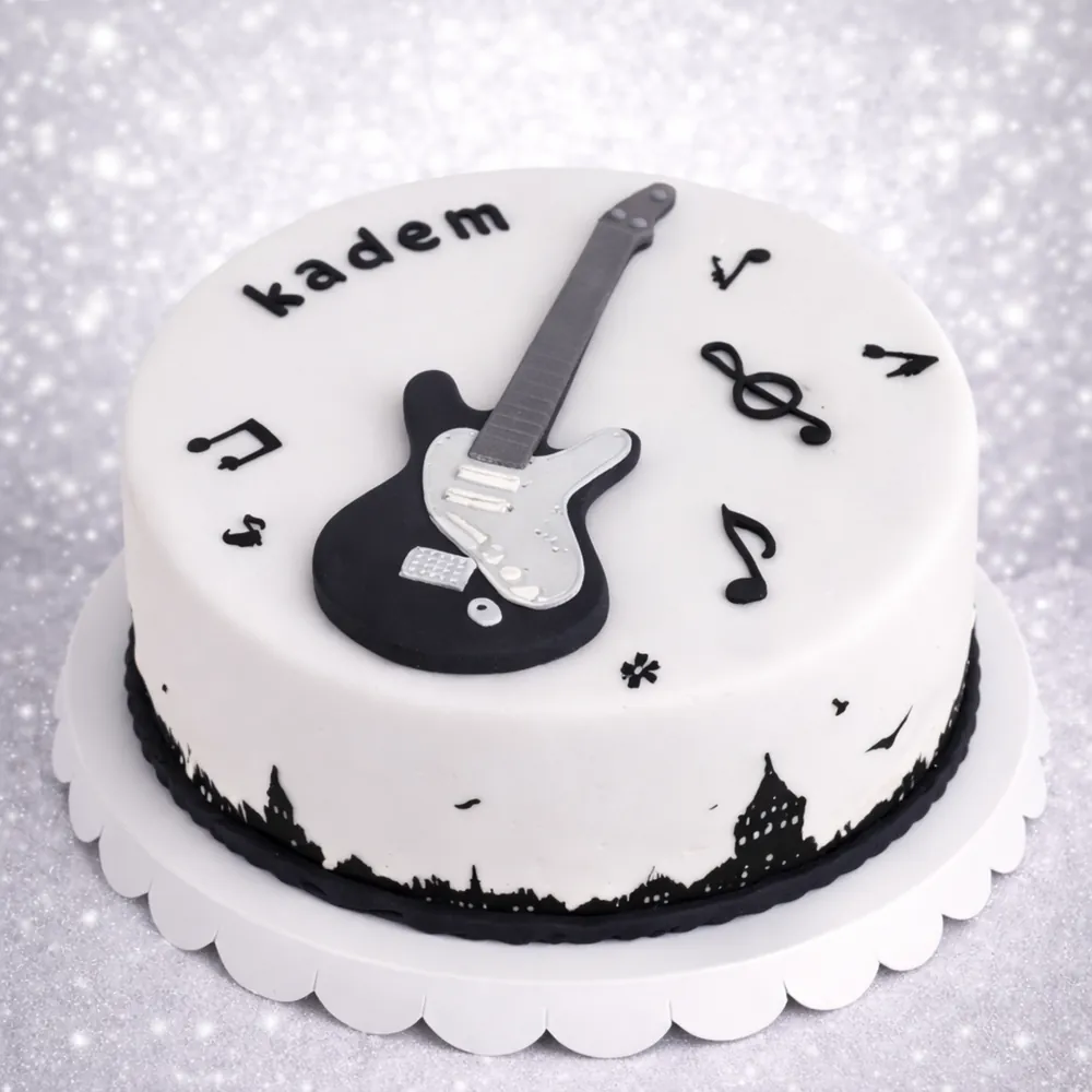Guitar Music Theme Cake - TF Cakes Online Delivery Freshly baked handcrafted Guitar Music Theme Cake – Cake design by TF Cakes