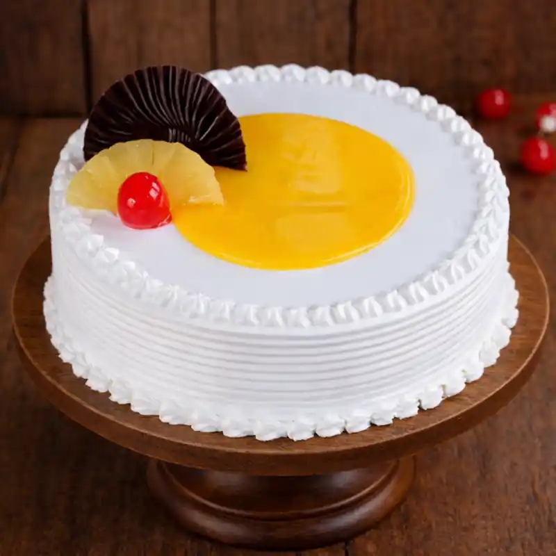 Half Glaze Pineapple Cream Cake - TF Cakes Online Delivery Freshly baked handcrafted Half Glaze Pineapple Cream Cake – Cake design by TF Cakes