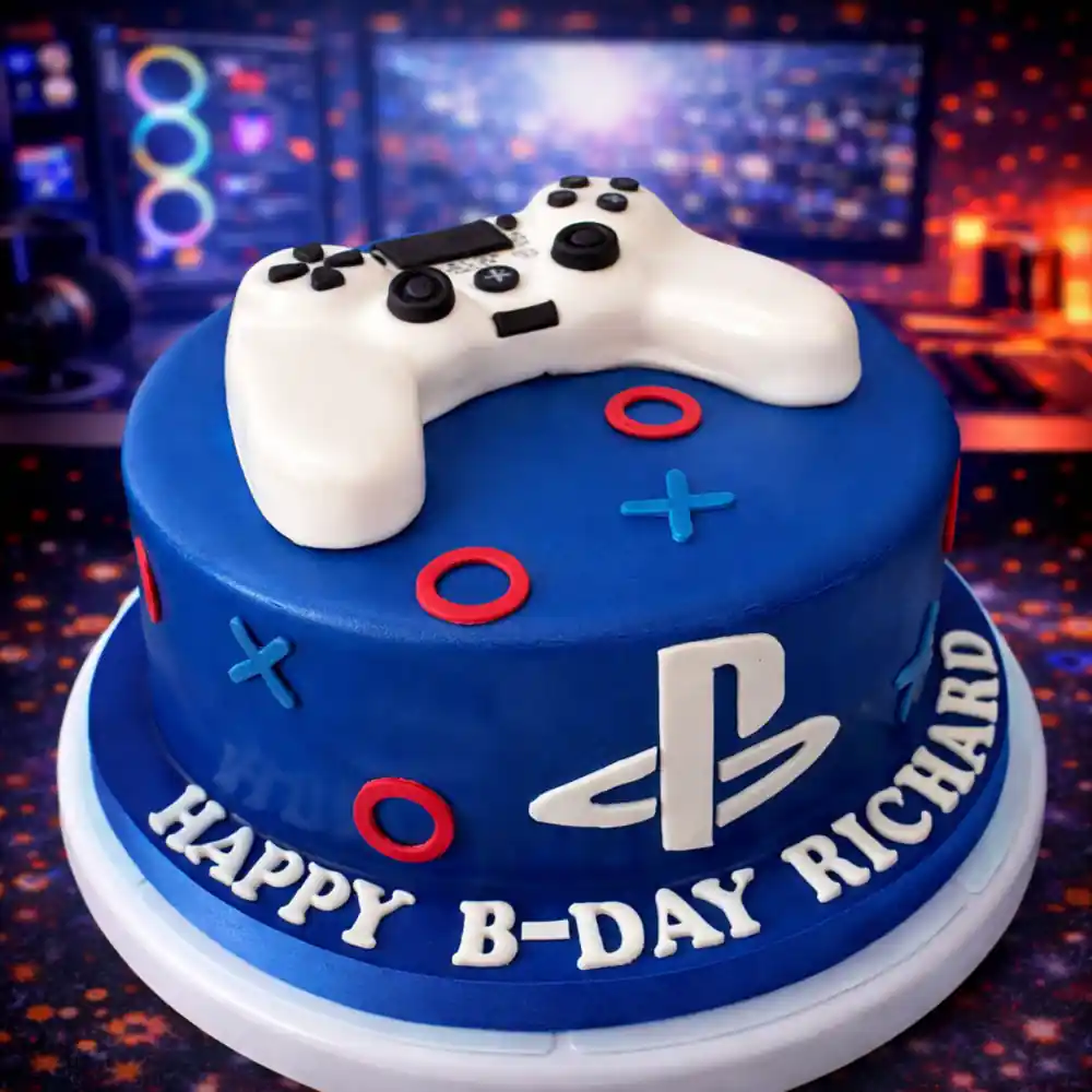 Happy Bday Gamer Cake - TF Cakes Online Delivery Freshly baked handcrafted Happy Bday Gamer Cake – Cake design by TF Cakes