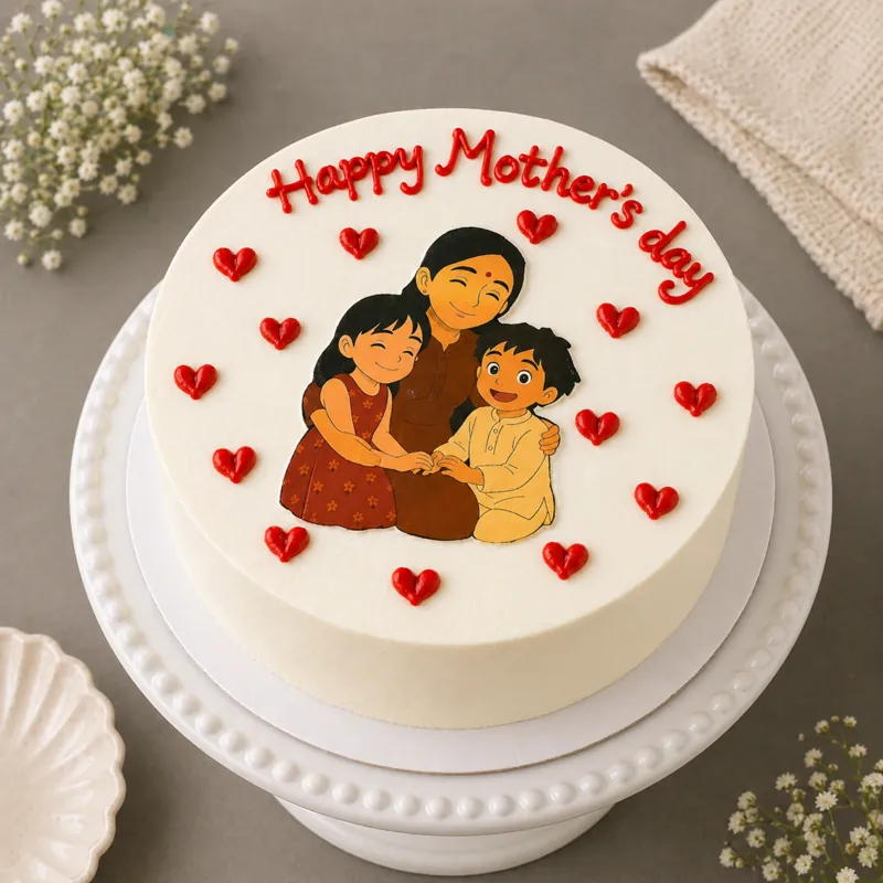 Happy Mother’s Day Family Photo Cake - TF Cakes Online Delivery Freshly baked handcrafted Happy Mother’s Day Family Photo Cake – Cake design by TF Cakes