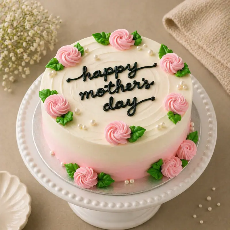 Happy Mother’s Day Pink Floral Cake - TF Cakes Online Delivery Freshly baked handcrafted Happy Mother’s Day Pink Floral Cake – Cake design by TF Cakes