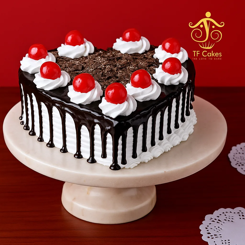 Heart Forest Cake - TF Cakes Online Delivery Freshly baked handcrafted Heart Forest Cake – Cake design by TF Cakes