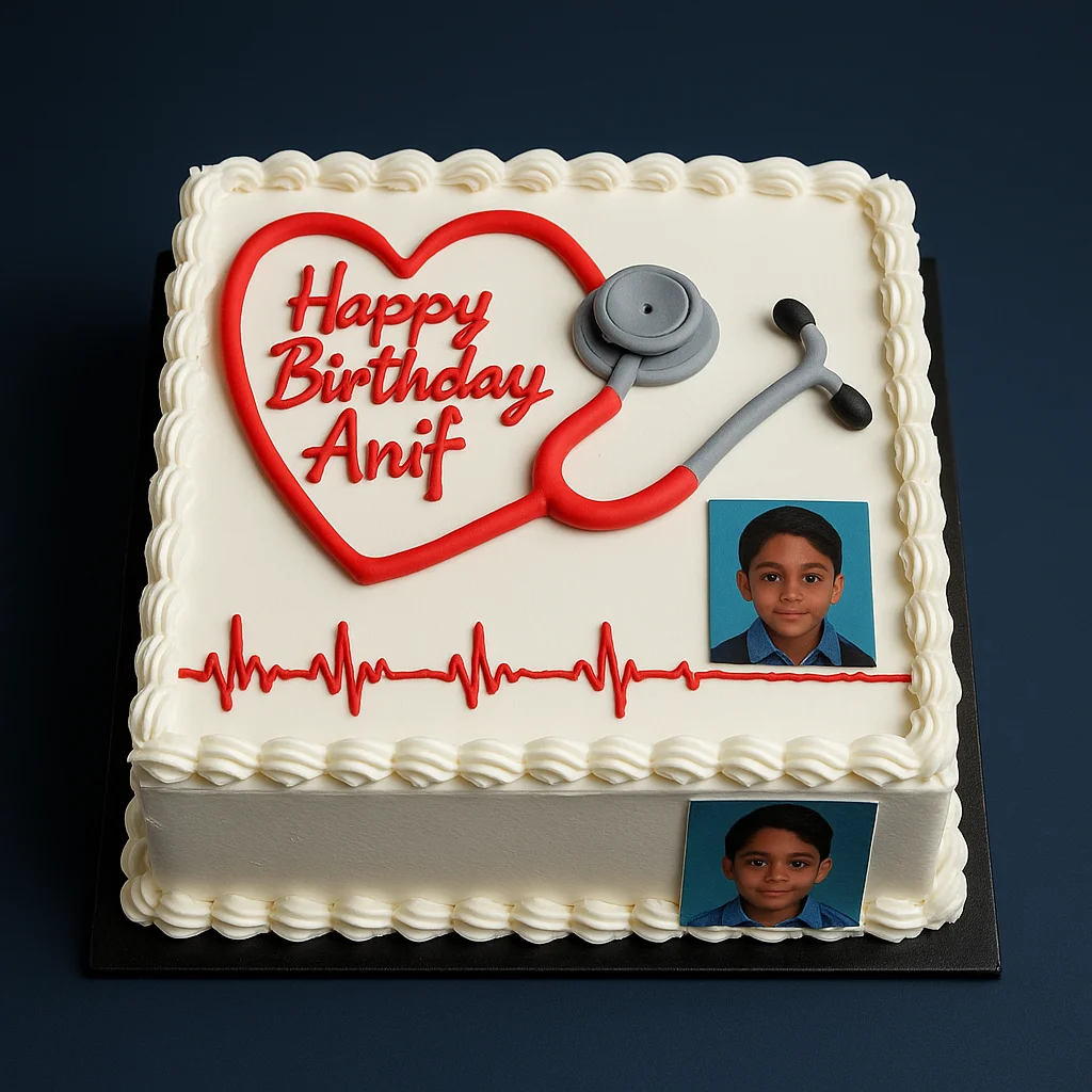 Heartbeat Photo Doctor Cake - TF Cakes Online Delivery Freshly baked handcrafted Heartbeat Photo Doctor Cake – Cake design by TF Cakes