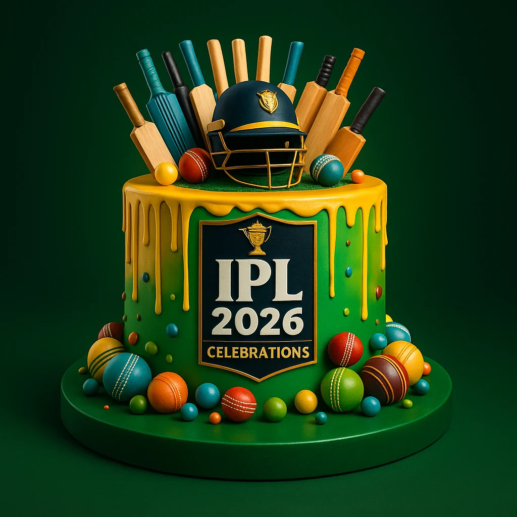 IPL 2026 Celebrations Drip Cake - TF Cakes Online Delivery Freshly baked handcrafted IPL 2026 Celebrations Drip Cake – Cake design by TF Cakes