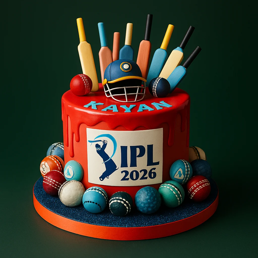 IPL 2026 Themed Cake - TF Cakes Online Delivery Freshly baked handcrafted IPL 2026 Themed Cake – Cake design by TF Cakes