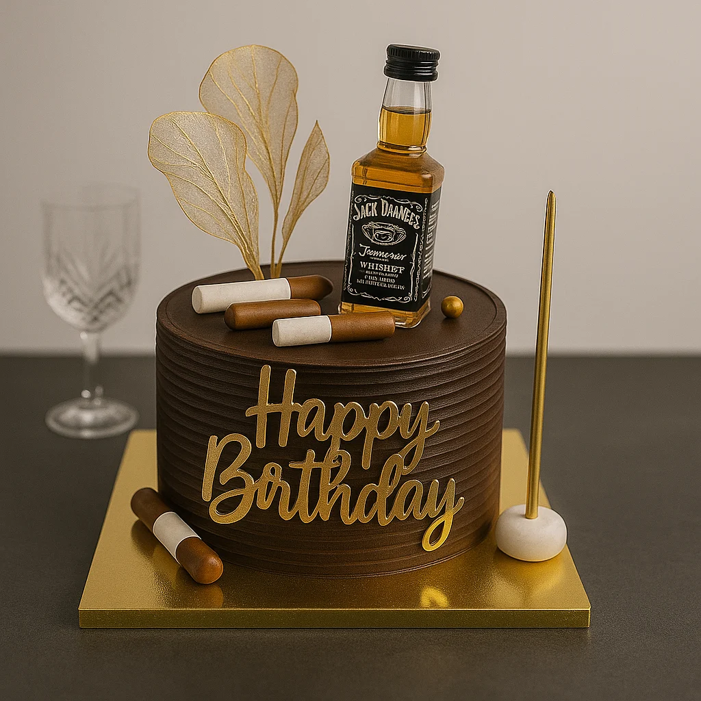 Jack Daniel’s Gold Birthday Cake - TF Cakes Online Delivery Freshly baked handcrafted Jack Daniel’s Gold Birthday Cake – Cake design by TF Cakes