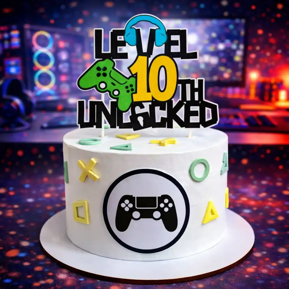 Level 10th Unlocked Cake - TF Cakes Online Delivery Freshly baked handcrafted Level 10th Unlocked Cake – Cake design by TF Cakes