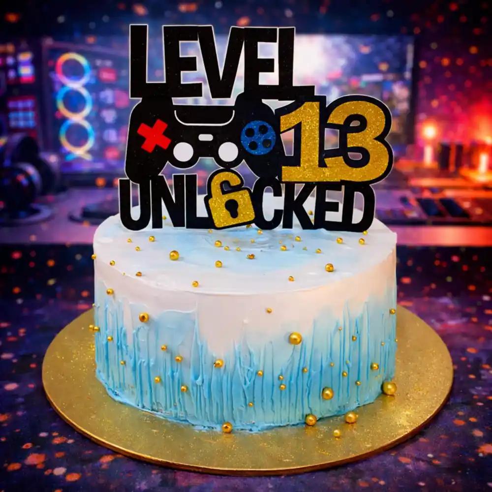 Level 13 Unlocked Cake - TF Cakes Online Delivery Freshly baked handcrafted Level 13 Unlocked Cake – Cake design by TF Cakes
