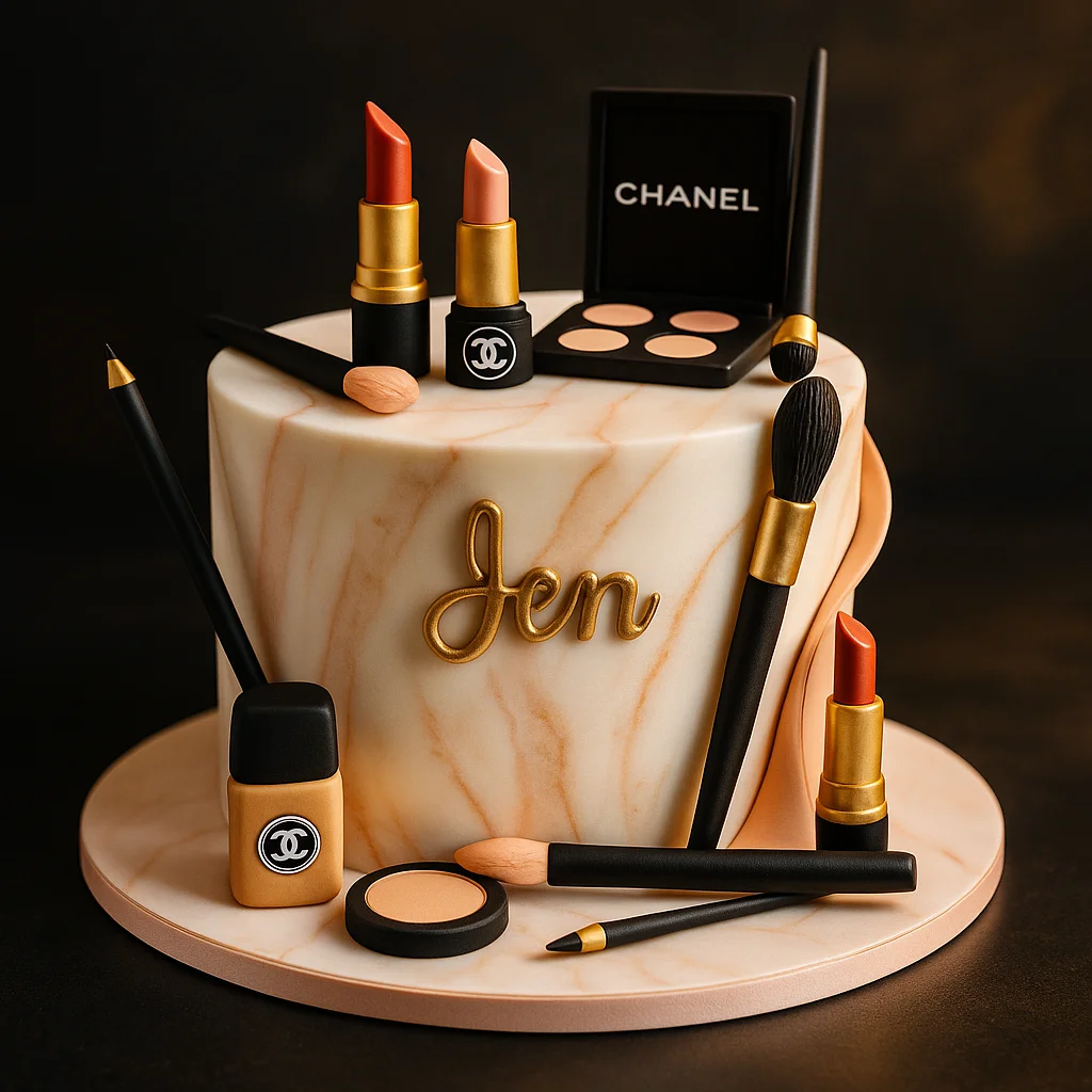 Marble Makeup Beauty Cake - TF Cakes Online Delivery Freshly baked handcrafted Marble Makeup Beauty Cake – Cake design by TF Cakes