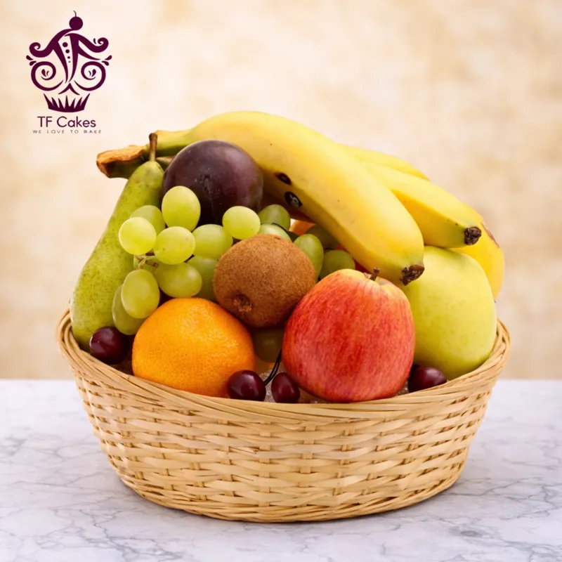 Mini Fruit Basket Combo - TF Cakes Online Delivery Freshly baked handcrafted Mini Fruit Basket Combo – Cake design by TF Cakes