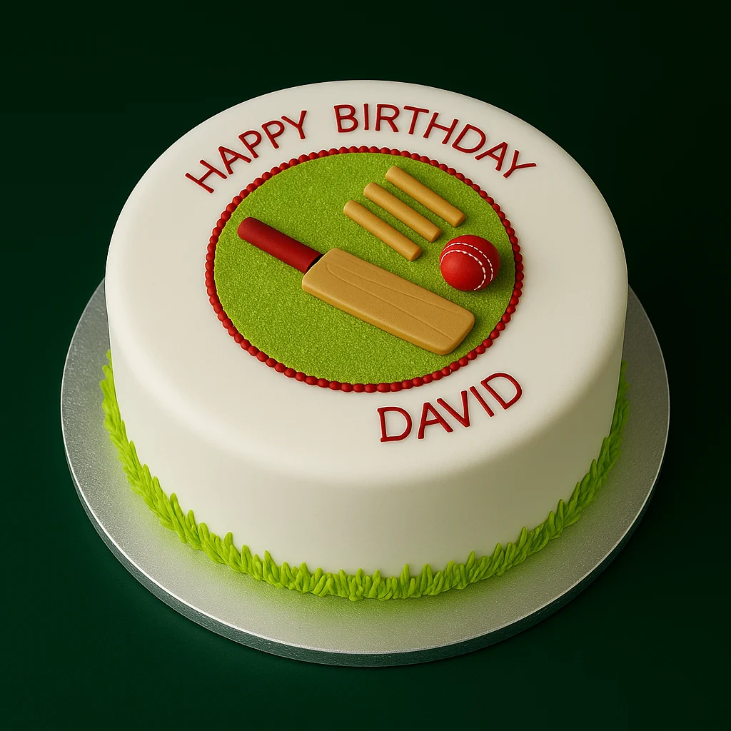 Minimalist Cricket Roundel Cake - TF Cakes Online Delivery Freshly baked handcrafted Minimalist Cricket Roundel Cake – Cake design by TF Cakes