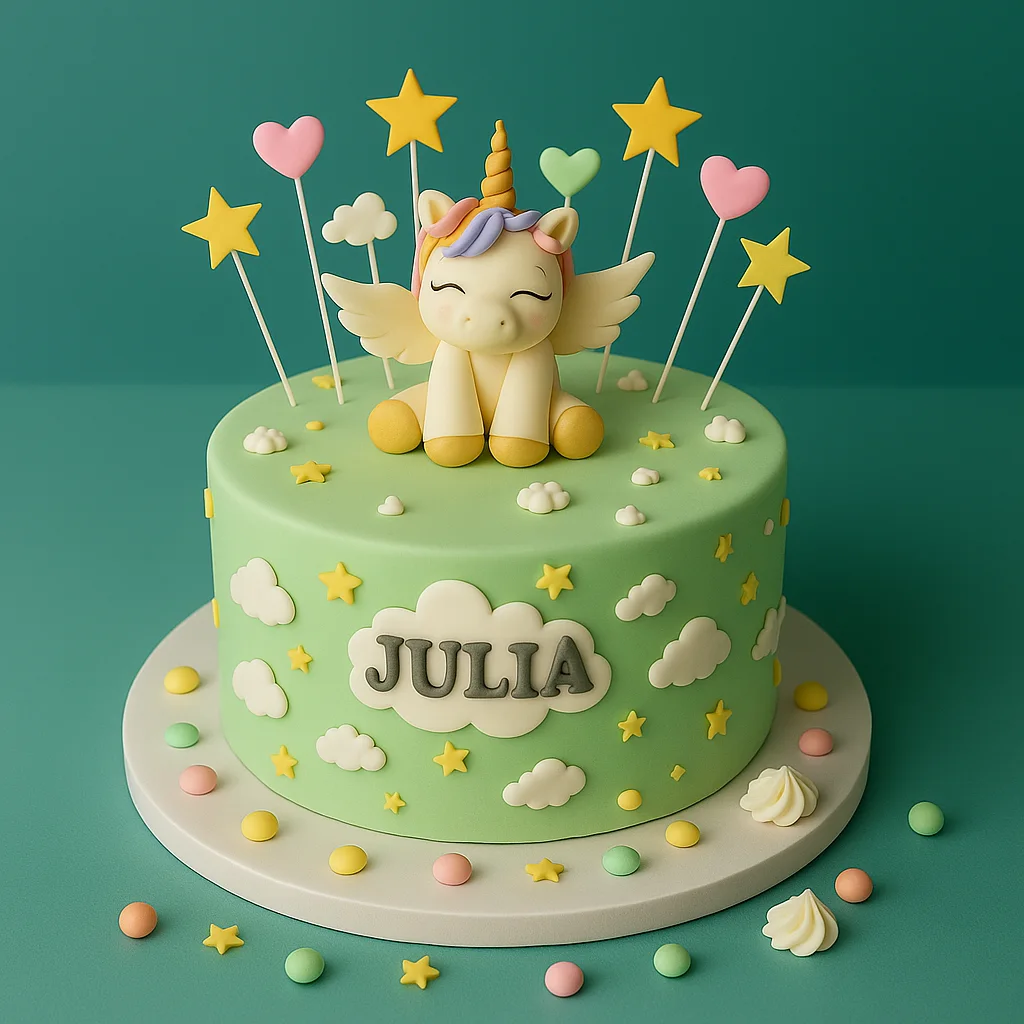 Mint Winged Unicorn Cloud Cake - TF Cakes Online Delivery Freshly baked handcrafted Mint Winged Unicorn Cloud Cake – Cake design by TF Cakes