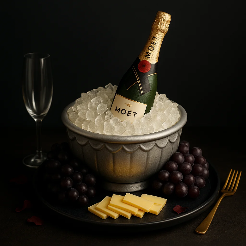 Moet N Chandon Brut Party Birthday Ice Bucket Cake - TF Cakes Online Delivery Freshly baked handcrafted Moet N Chandon Brut Party Birthday Ice Bucket Cake – Cake design by TF Cakes