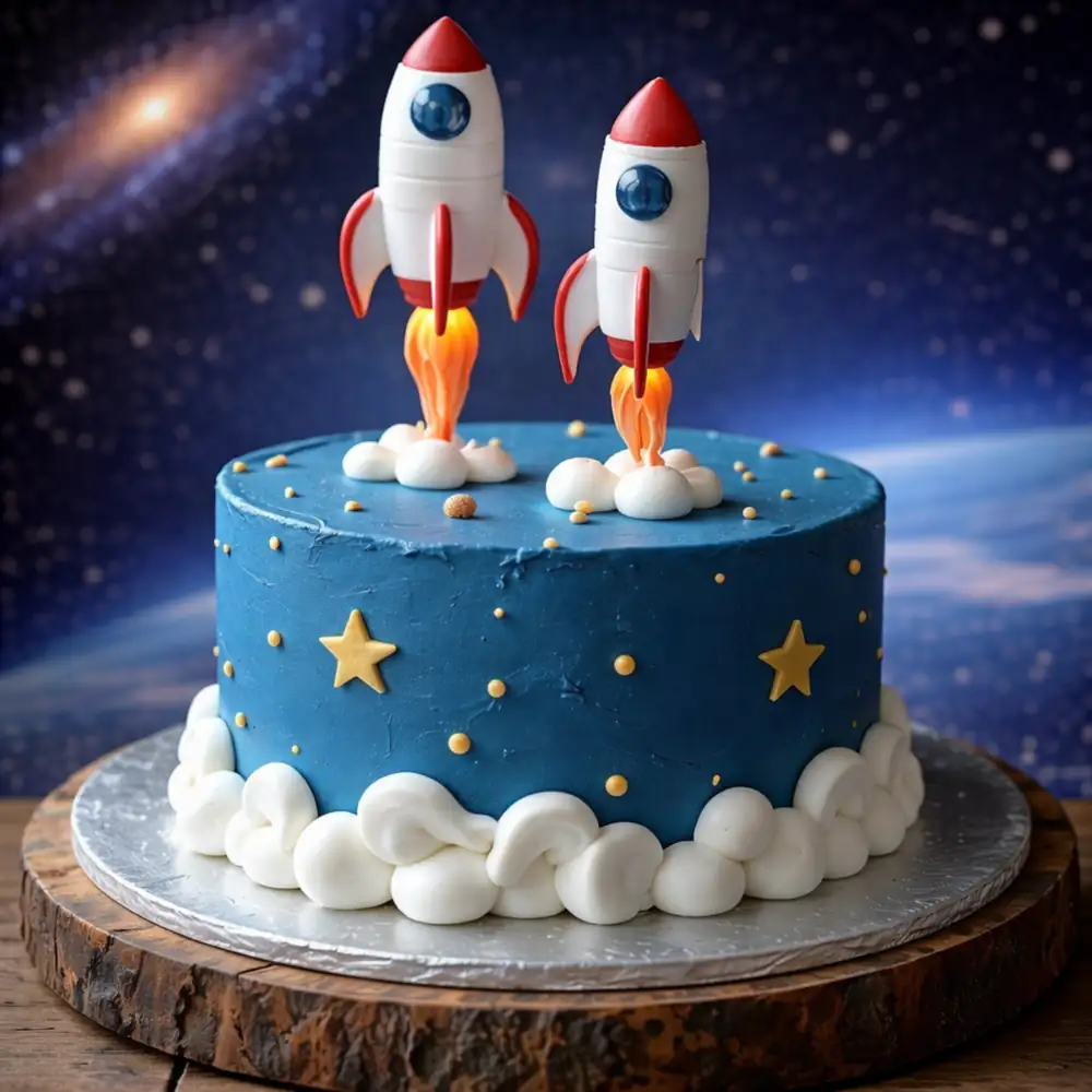 Moon & Stars Space Cake - TF Cakes Online Delivery Freshly baked handcrafted Moon & Stars Space Cake – Cake design by TF Cakes