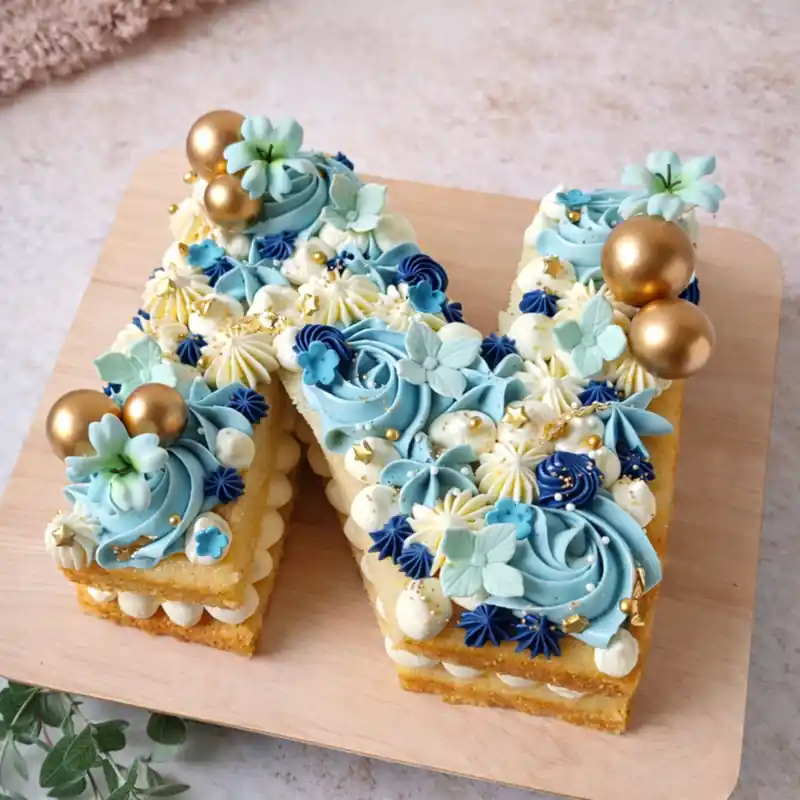 Ocean Pearl Letter N Cake - TF Cakes Online Delivery Freshly baked handcrafted Ocean Pearl Letter N Cake – Cake design by TF Cakes
