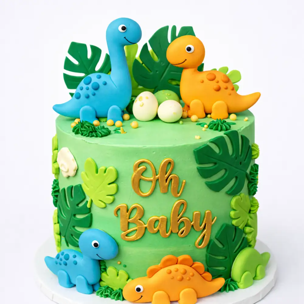 Oh Baby Dinosaur Cake - TF Cakes Online Delivery Freshly baked handcrafted Oh Baby Dinosaur Cake – Cake design by TF Cakes