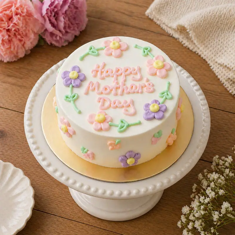 Pastel Flower Mother’s Day Cake - TF Cakes Online Delivery Freshly baked handcrafted Pastel Flower Mother’s Day Cake – Cake design by TF Cakes