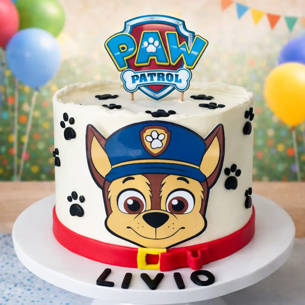 Paw Patrol Face Theme Cake - TF Cakes Online Delivery Freshly baked handcrafted Paw Patrol Face Theme Cake – Cake design by TF Cakes