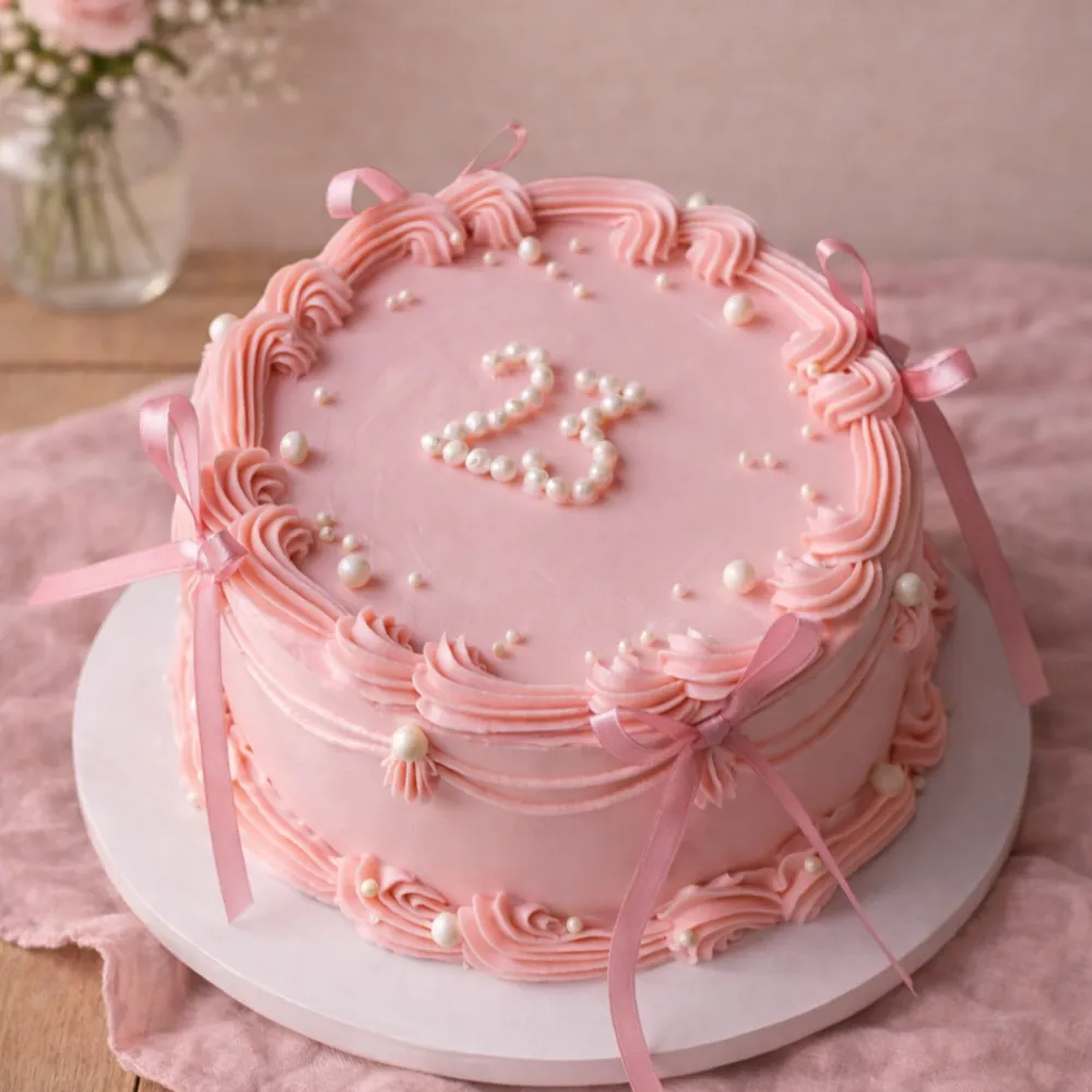 Pearl Number Vintage Cake - TF Cakes Online Delivery Freshly baked handcrafted Pearl Number Vintage Cake – Cake design by TF Cakes